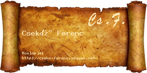 Csekő Ferenc névjegykártya